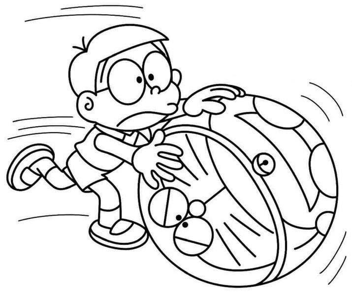 Tranh tô màu Nobita chuyển động
