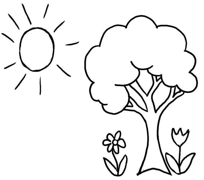 Một cây xanh là một chiếc lá được vẽ dưới ánh mặt trời