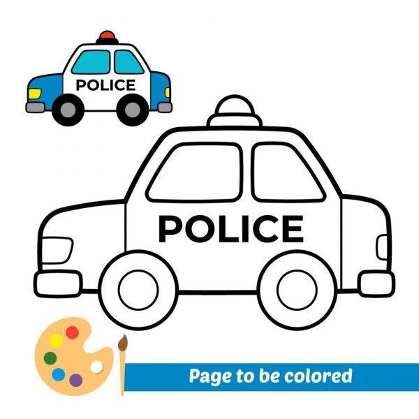Trang màu xe cảnh sát với màu sắc