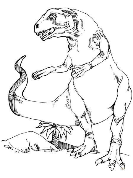 Tranh tô màu khủng long đứng bằng hai chân