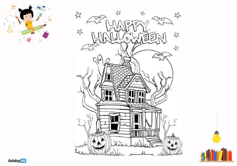 Tranh Tô Màu Halloween Đơn Giản, Đẹp Cho Bé Tự Sáng Tạo