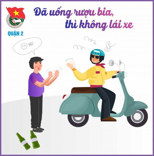 hình ảnh an toàn đường bộ đã uống rượu bia thì không lái xe