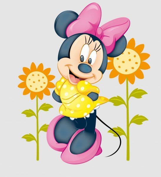 hình ảnh chuột mickey và hoa hướng dương dễ thương