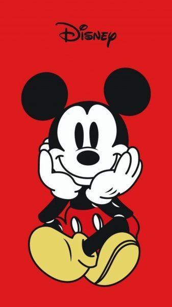 hình ảnh chuột mickey dễ thương trên nền đỏ