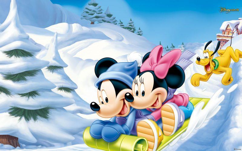 hình ảnh chuột mickey trượt tuyết