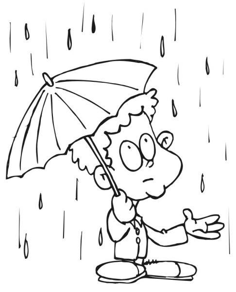 Hình ảnh hoạt hình em bé mưa