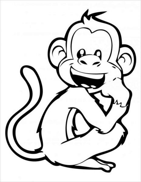 Tranh tô màu chú khỉ cười