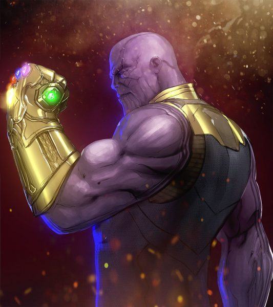 Hình ảnh Thanos đeo găng tay sắt