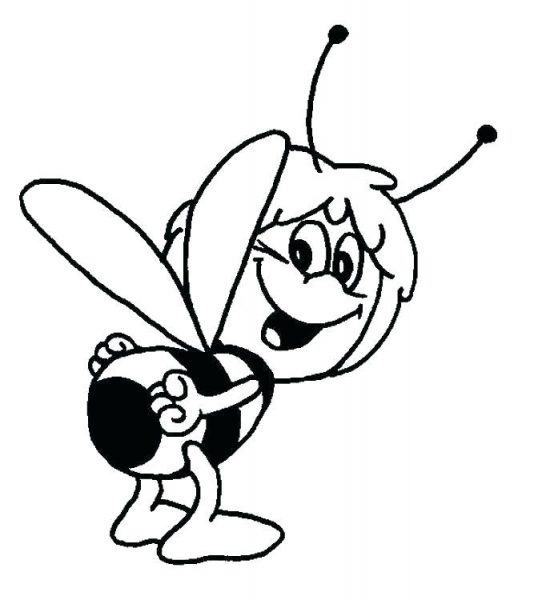 Con ong hoạt hình quay lưng lại