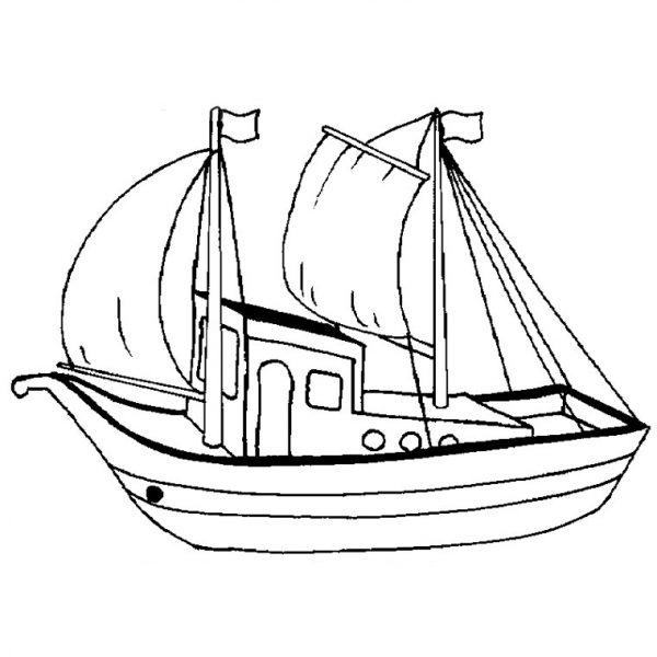Tranh tô màu chiếc thuyền chủ đề PTGTĐT  Mầm non Gia Thượng