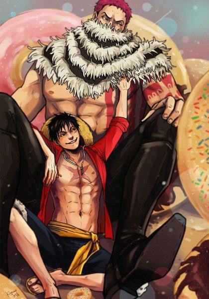 Hình ảnh của Katakuri và Luffy