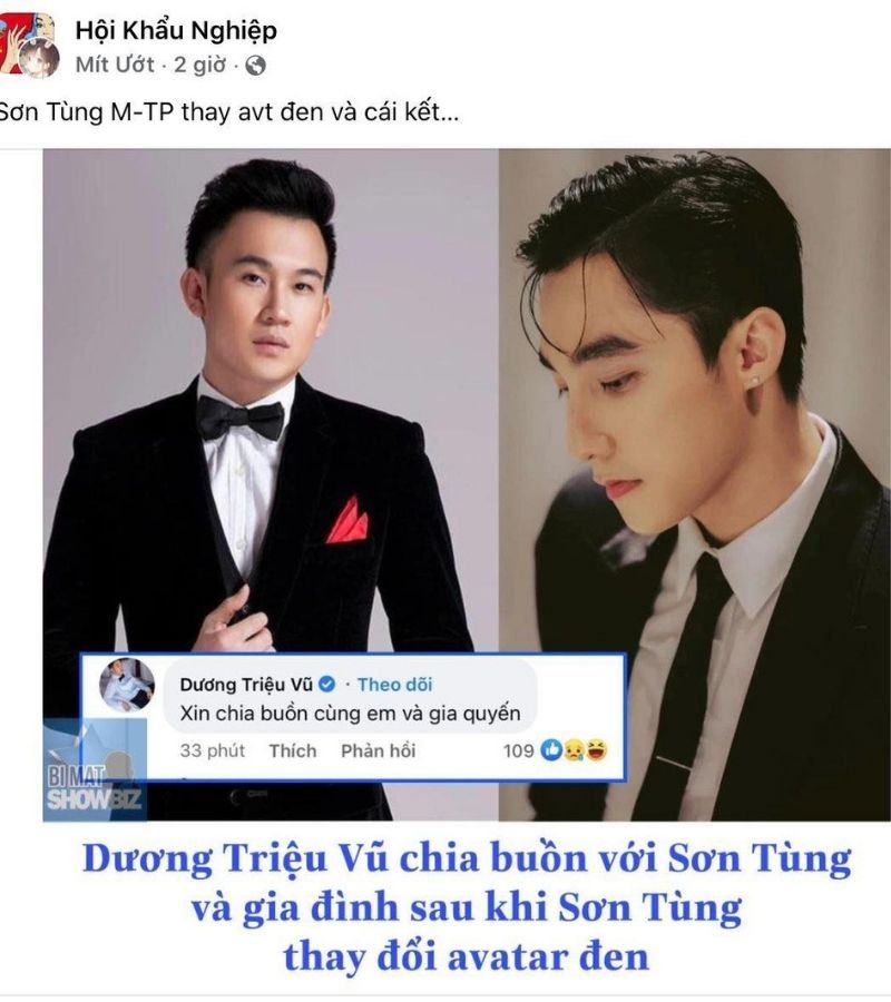 Dương Triệu Vũ để lại bình luận ủng hộ gia đình nam ca sĩ gốc Thái Bình