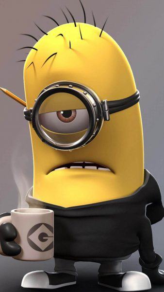 hình nền minion uống cà phê nóng