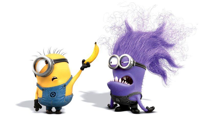 minion tóc tím và hình nền quỷ