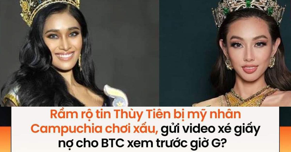 Thuỳ Tiên bị người đẹp Campuchia chơi xấu trước giờ G chung kết Miss Grand 2021
