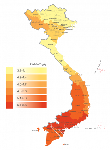 hình ảnh bản đồ bức xạ mặt trời