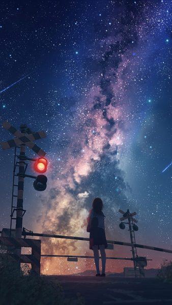 anime bầu trời đêm và sự cô đơn cho các cô gái