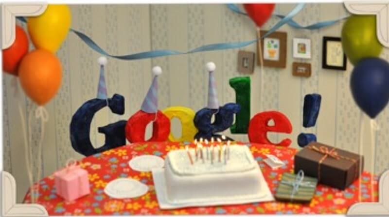Google Birthday Cake là một chiếc bánh doogle đơn giản nhưng dễ thương.