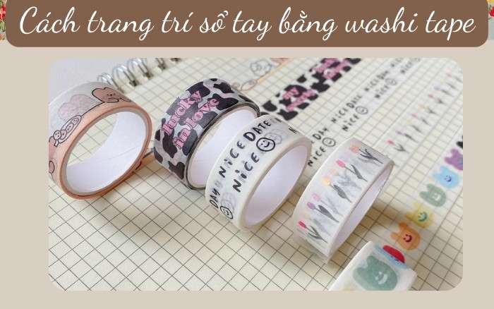 Cách trang trí sách bằng băng dính washi