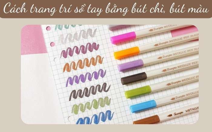 Cách trang trí ghi chú bằng bút chì và bút màu