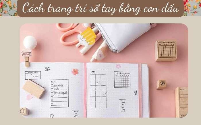 Cách trang trí sổ tay bằng tem