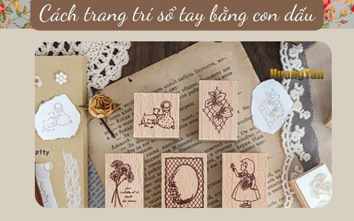 Cách trang trí sổ tay bằng tem