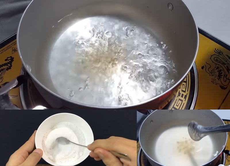 cách làm trân châu trắng bằng bột thạch 1