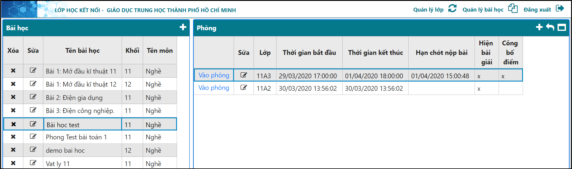 Tạo lớp trên hệ thống lophoc.hcm.edu.vn