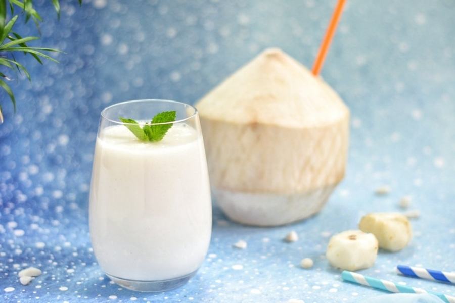 cách làm sinh tố dừa sữa đặc 3