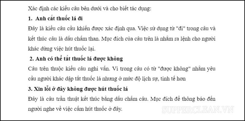 Hành động trên các từ mô tả