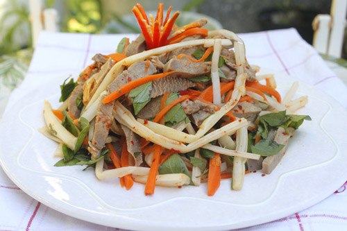 Củ sen nướng bò