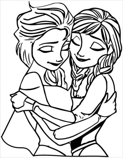 Phim hoạt hình công chúa Elsa ôm chặt em gái