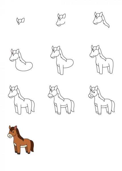 Vẽ con Ngựa đẹp đơn giản