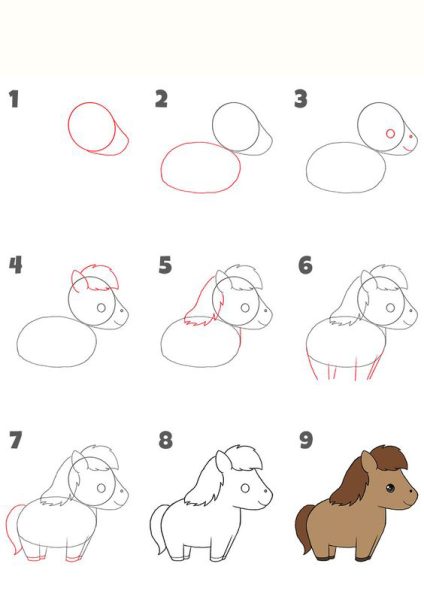Cách vẽ con Ngựa dễ thương đơn giản