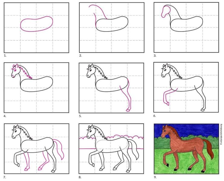 Cách vẽ con Ngựa đẹp theo 9 bước đơn giản