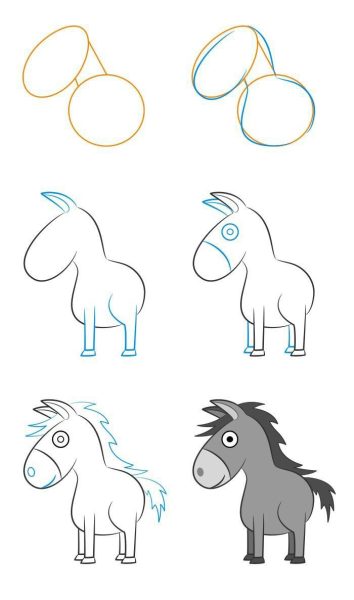 Vẽ con Ngựa dễ thương đơn giản