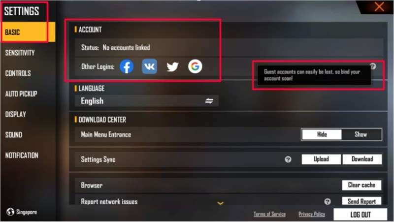 Cách chuyển tài khoản Free Fire từ Facebook sang Google