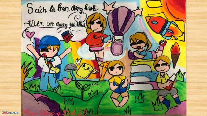 Vẽ tranh lan tỏa tình yêu đọc sách cho học sinh lớp 5