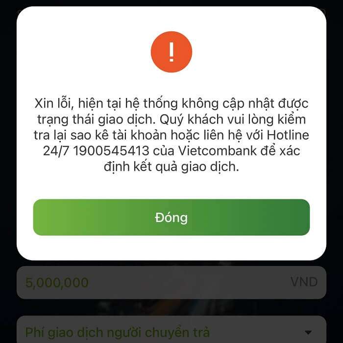 vietcombank bị lỗi hôm nay 3