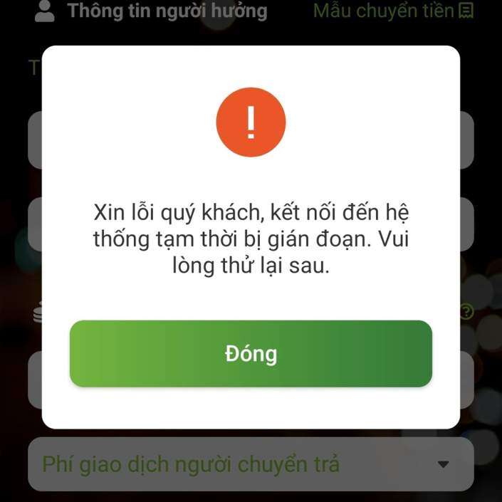 vietcombank bị lỗi hôm nay 5