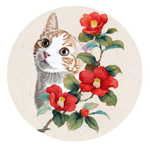 hình ảnh avatar mèo tết đẹp nền tím