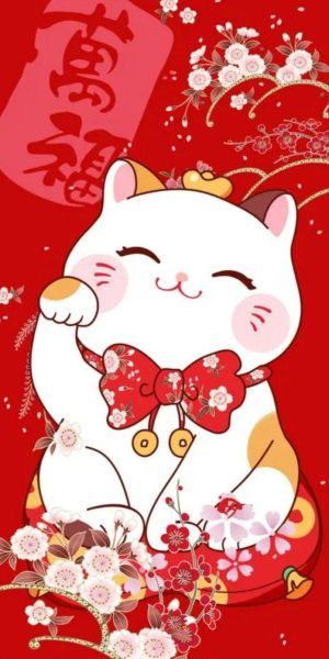 hình ảnh avatar mèo tết màu trắng dễ thương