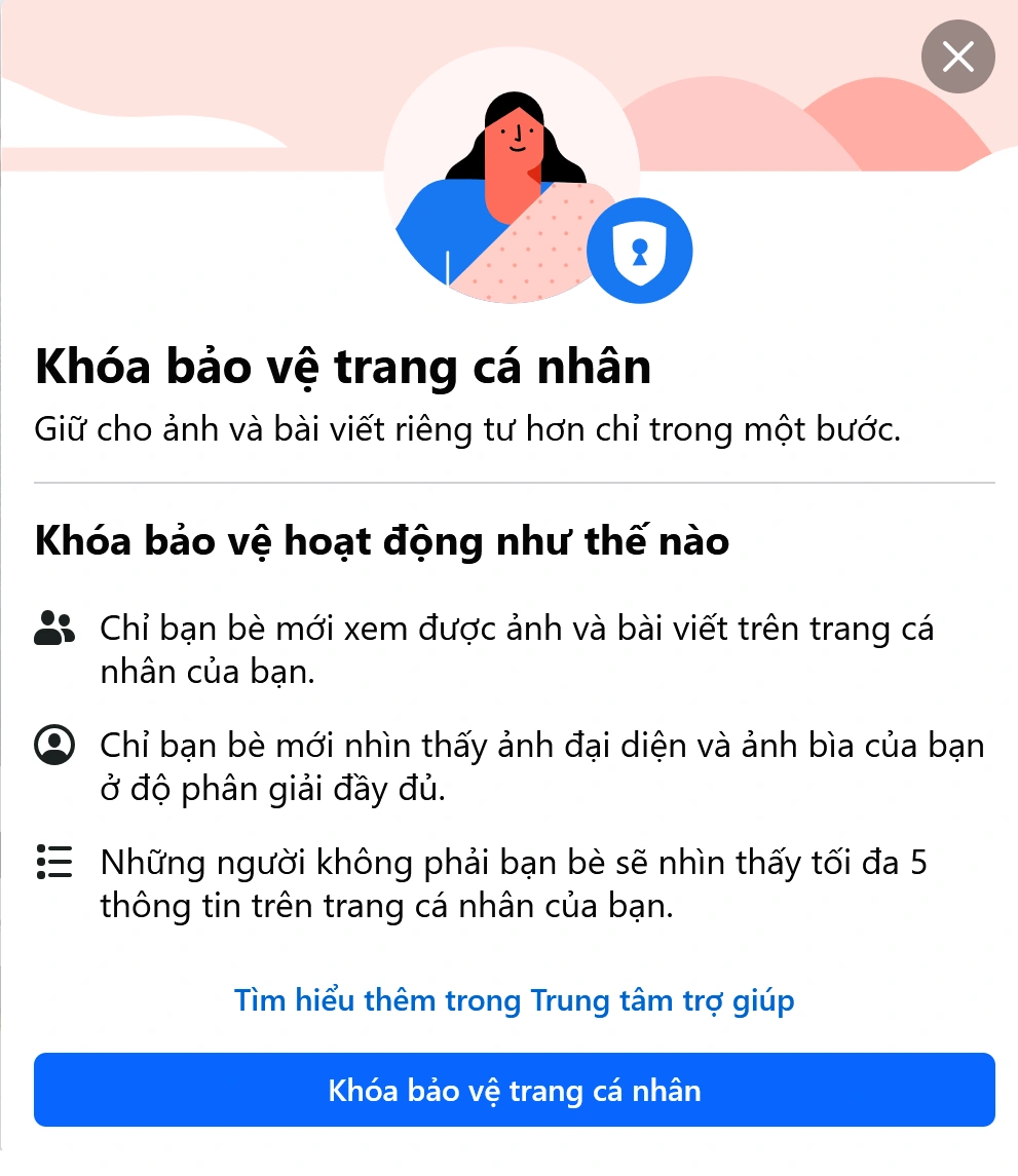 Cách khóa trang Facebook cá nhân trên máy tính PC (Trình duyệt web)