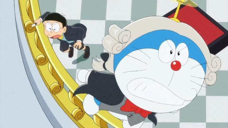 Thay vì chiến đấu thể lực thì nay Doraemon cùng những người bạn phải phô diễn nghệ thuật thật hay