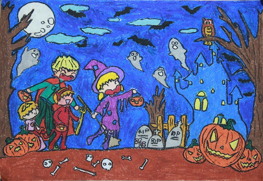 Poster chủ đề Halloween đáng yêu