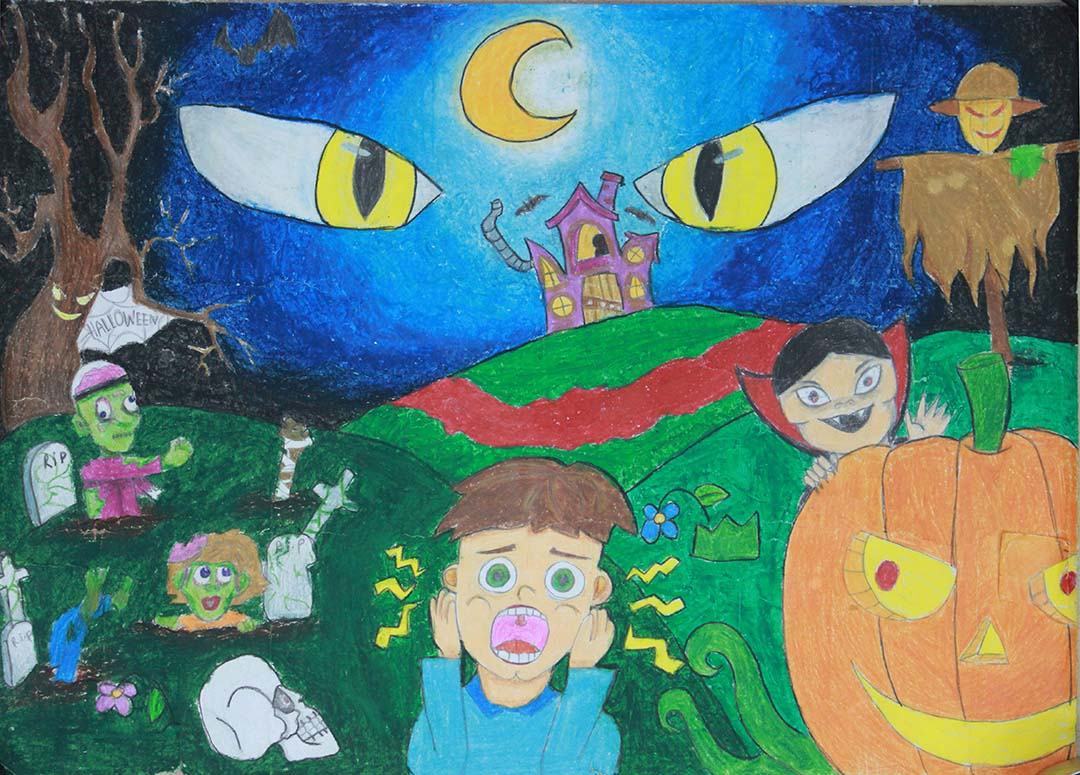 Vẽ Halloween cho lớp 9