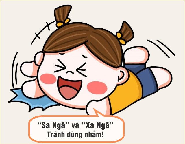 Sa Ngã hay Xa Ngã từ nào đúng chính tả Tiếng Việt?