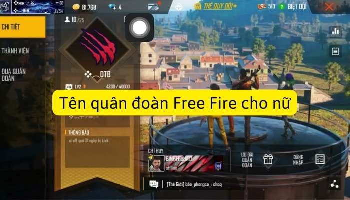 360+ Tên Quân Đoàn Free Fire Đẹp Cho Nam, Nữ Bao Ngầu, Chất - Đại Việt Sài  Gòn