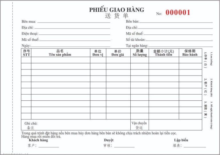 70+ Mẫu Phiếu Giao Hàng Chuẩn, Thông Dụng, Đẹp Mắt