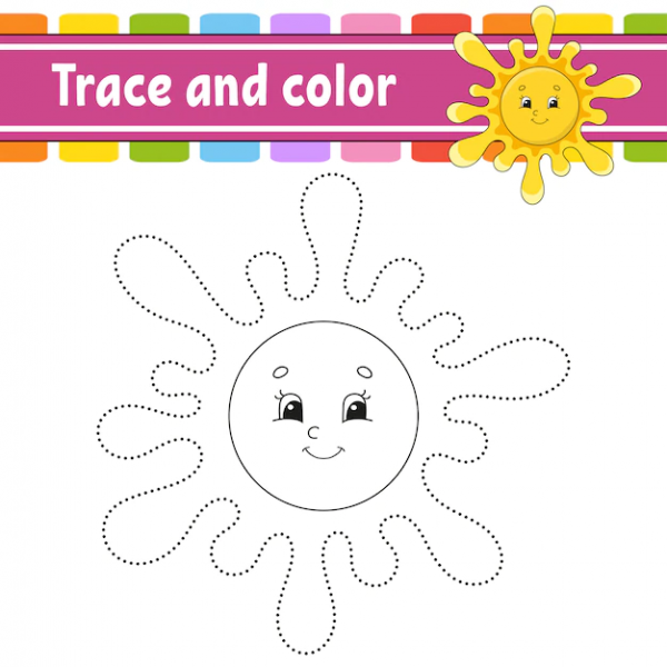 Bộ tranh tô màu ông mặt trời cho bé tập tô sáng tạo